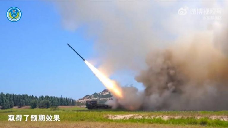 China fires long range rockets around Taiwan