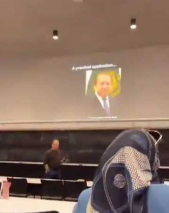 Nawaz Sharif being taught allegedly on corruption at the Canadian University.