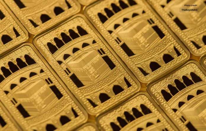 Gold Bar Depicting with Picture of the Holy Kaaba