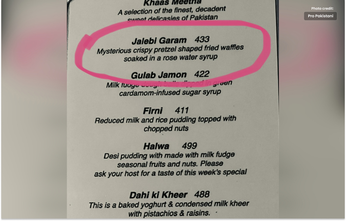 Pakistani Restaurant Got Viral Over Surprising Definition of Jalebi