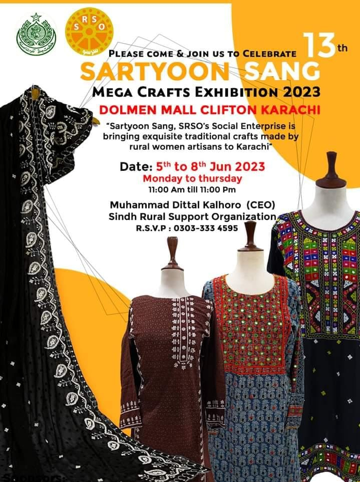 The Sartyoon Sang Crafts Exhibition 2023 will Starts On June 5th in Karachi.