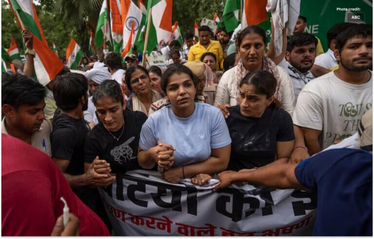 Indian Wrestlers Protest Against the Federation Leader