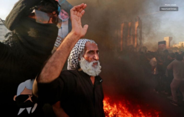 Iraqi Protesters Set Fire to the Swedish Embassy