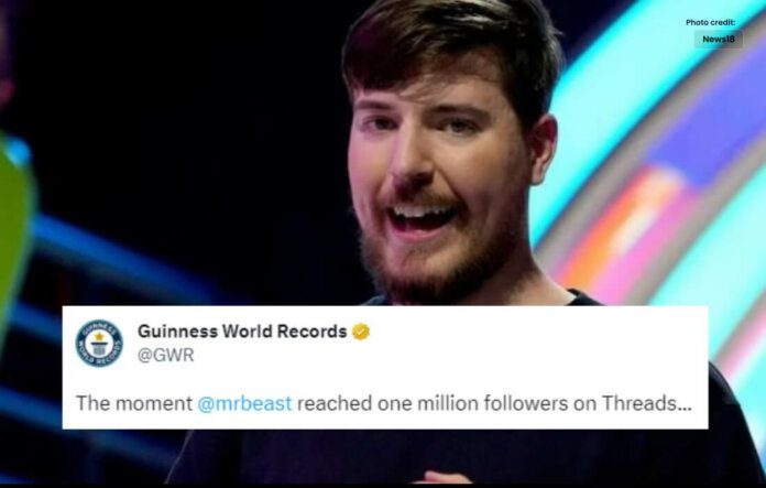 MrBeast First User To Reach A Million Followers On Threads