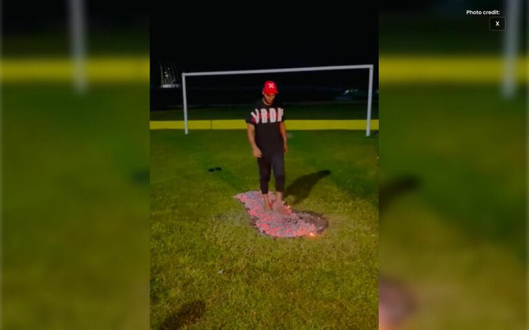 Bangladesh Player Walking on Fire for Working on Mind Training