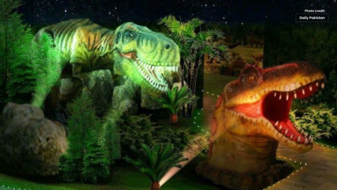 Children Welcome Dinosaurs at Karachi Dino Safari Park
