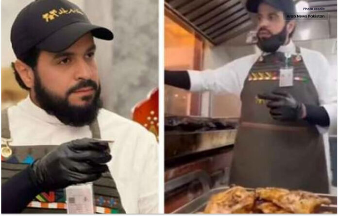 The unique style of the Saudi prince while cooking in the restaurant