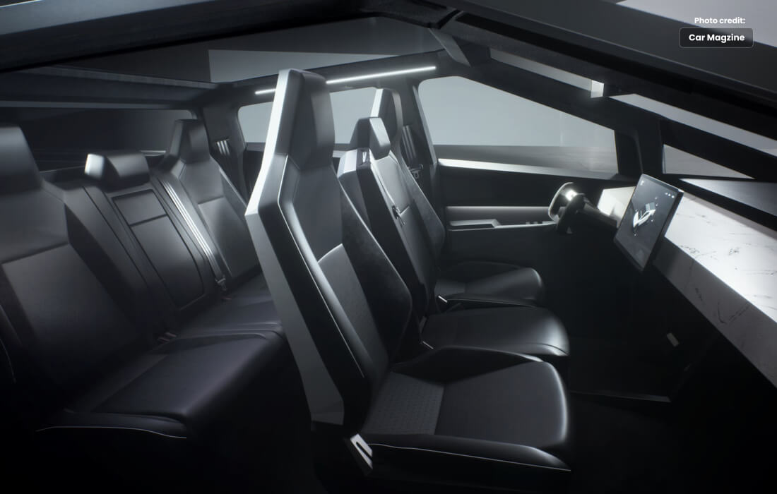 The practicality and interior of the new Tesla Cybertruck