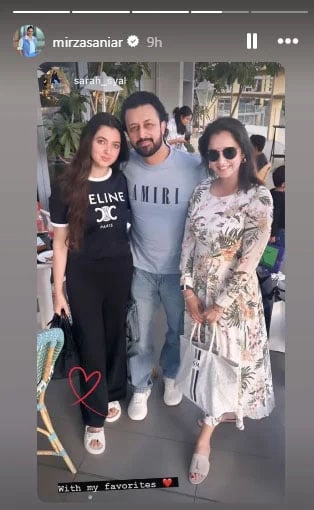 Pakistani Singer Atif Aslam mets Sania Mirza in Dubai